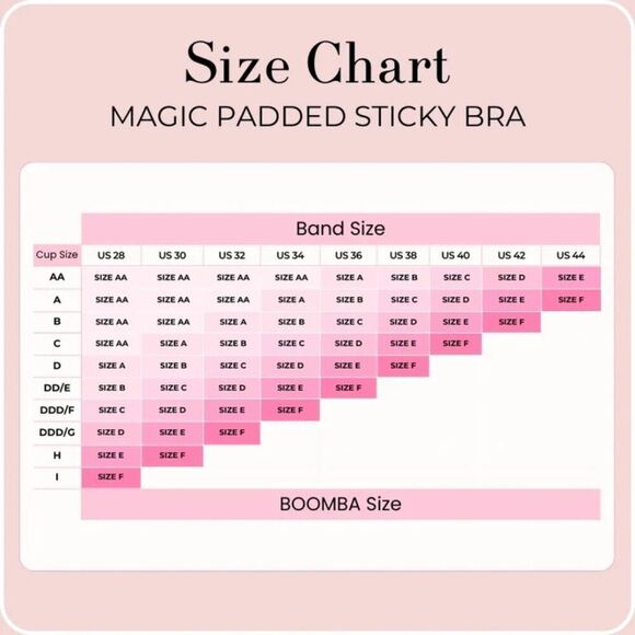 BOOMBA Magic Padded Sticky Bra Size F SAND 32G 34F 36E 38D 40C 42B - Picture 10 of 11